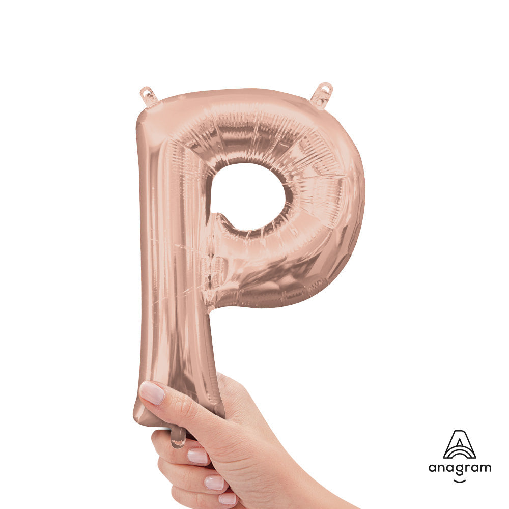 16 inch LETTER P - ANAGRAM - ROSE GOLD (AIR-FILL ONLY)