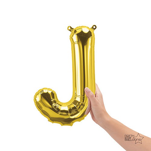 16 inch LETTER J - NORTHSTAR - GOLD (AIR-FILL ONLY)