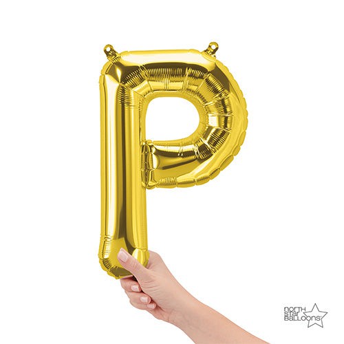16 inch LETTER P - NORTHSTAR - GOLD (AIR-FILL ONLY)