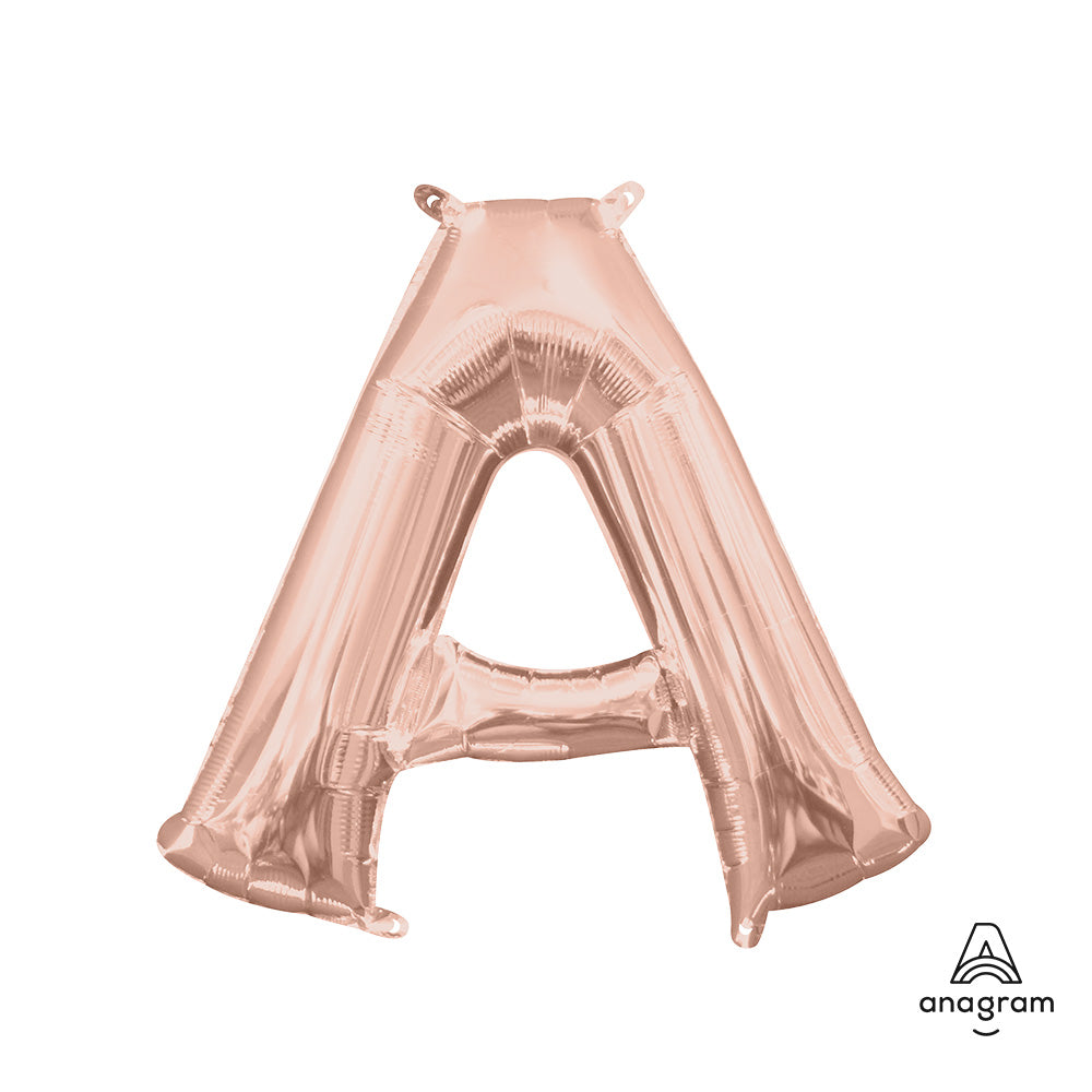 16 inch LETTER A - ANAGRAM - ROSE GOLD (AIR-FILL ONLY)