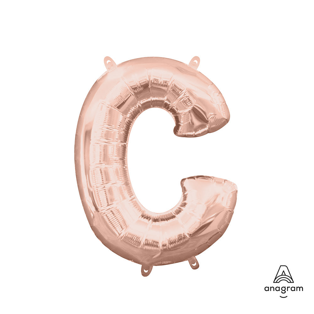 16 inch LETTER C - ANAGRAM - ROSE GOLD (AIR-FILL ONLY)
