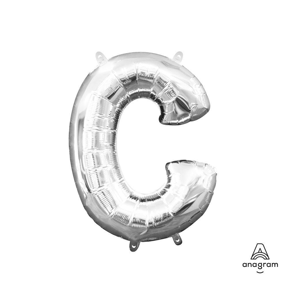 16 inch LETTER C - ANAGRAM - SILVER (AIR-FILL ONLY)