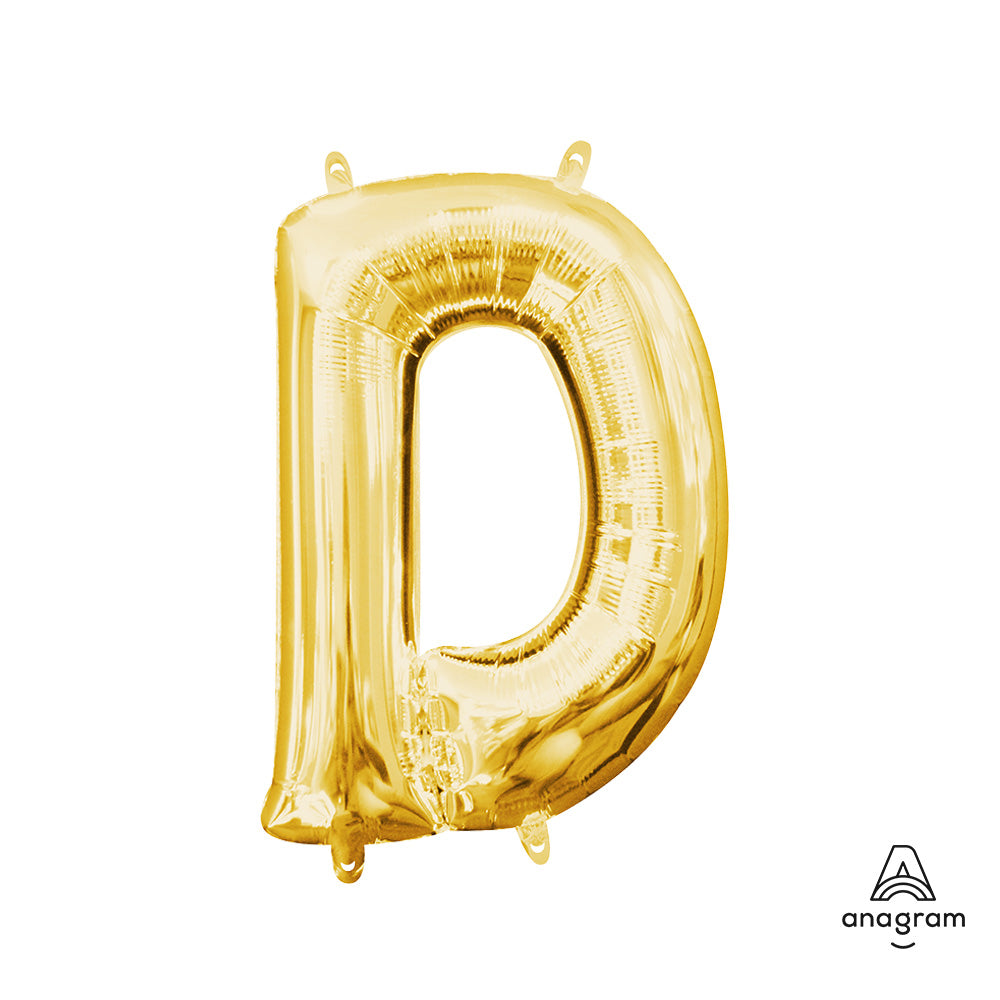 16 inch LETTER D - ANAGRAM - GOLD (AIR-FILL ONLY)