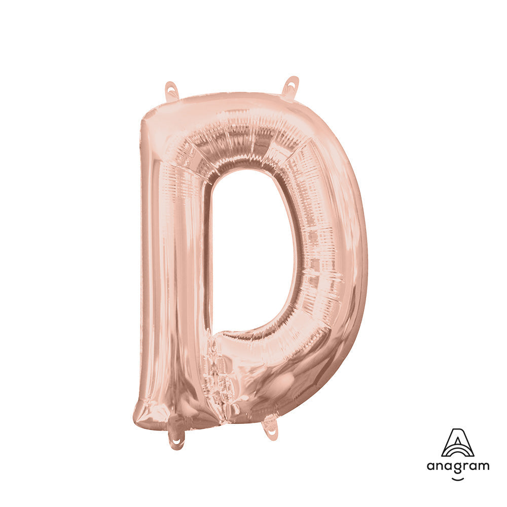 16 inch LETTER D - ANAGRAM - ROSE GOLD (AIR-FILL ONLY)
