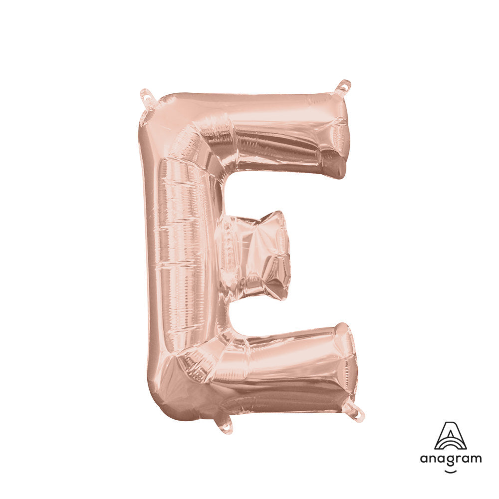 16 inch LETTER E - ANAGRAM - ROSE GOLD (AIR-FILL ONLY)