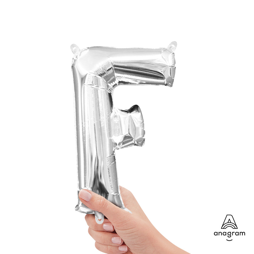 16 inch LETTER F - ANAGRAM - SILVER (AIR-FILL ONLY)