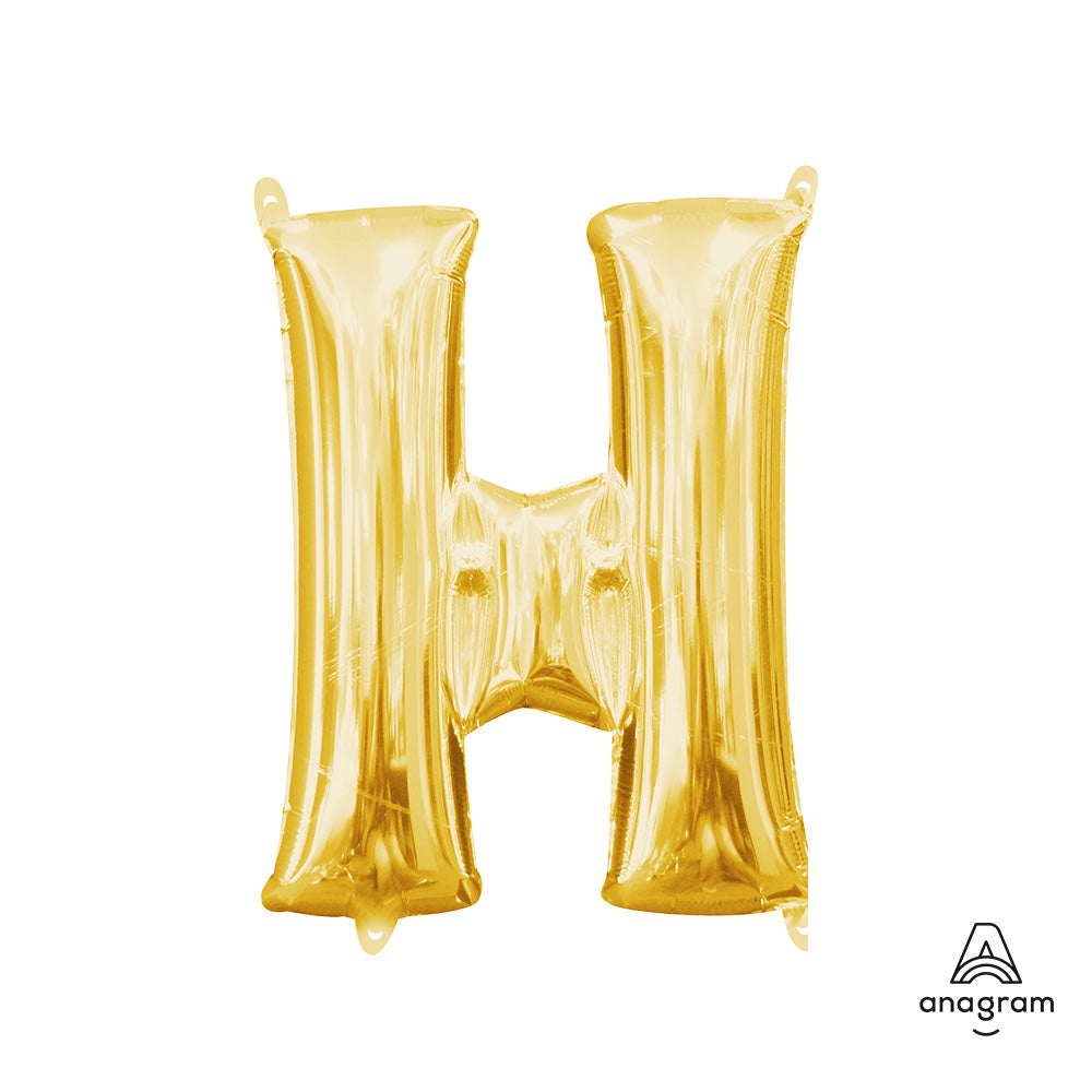 16 inch LETTER H - ANAGRAM - GOLD (AIR-FILL ONLY)