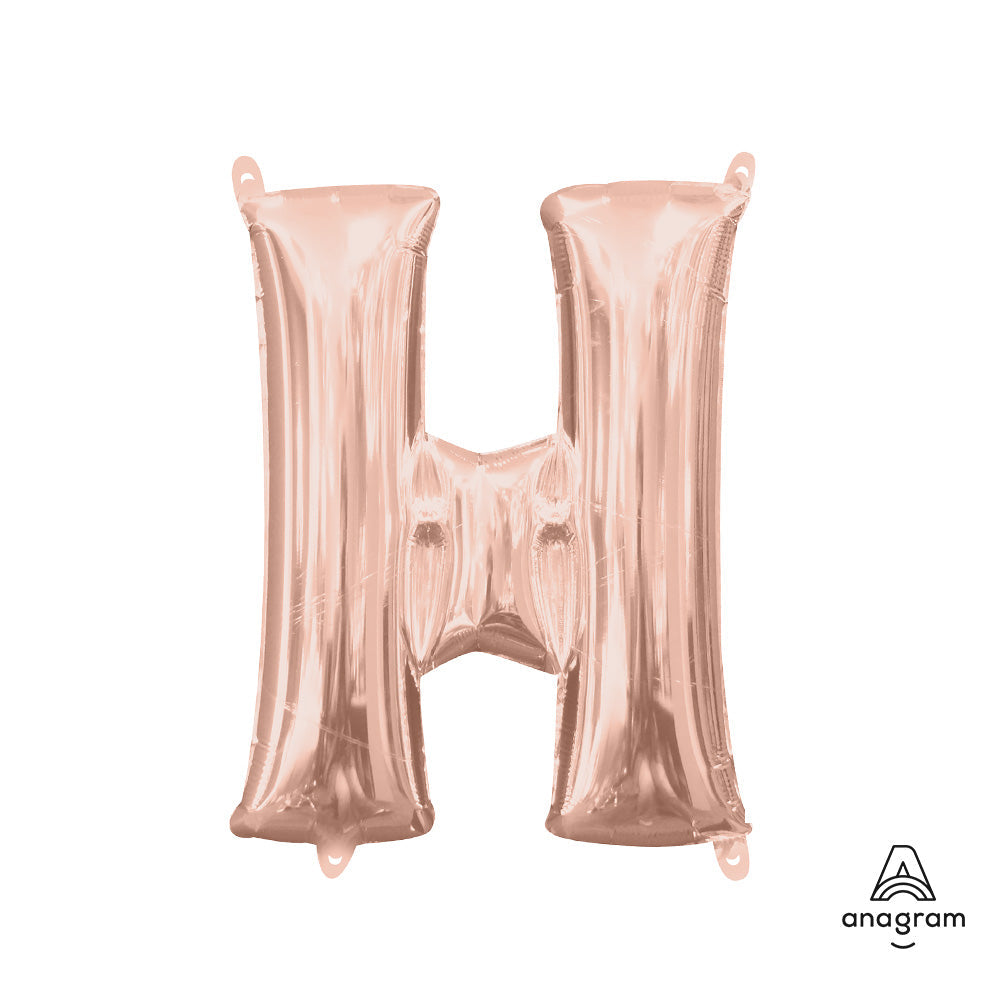 16 inch LETTER H - ANAGRAM - ROSE GOLD (AIR-FILL ONLY)