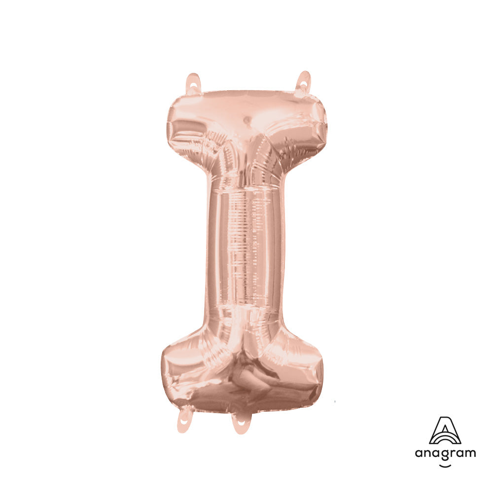 16 inch LETTER I - ANAGRAM - ROSE GOLD (AIR-FILL ONLY)