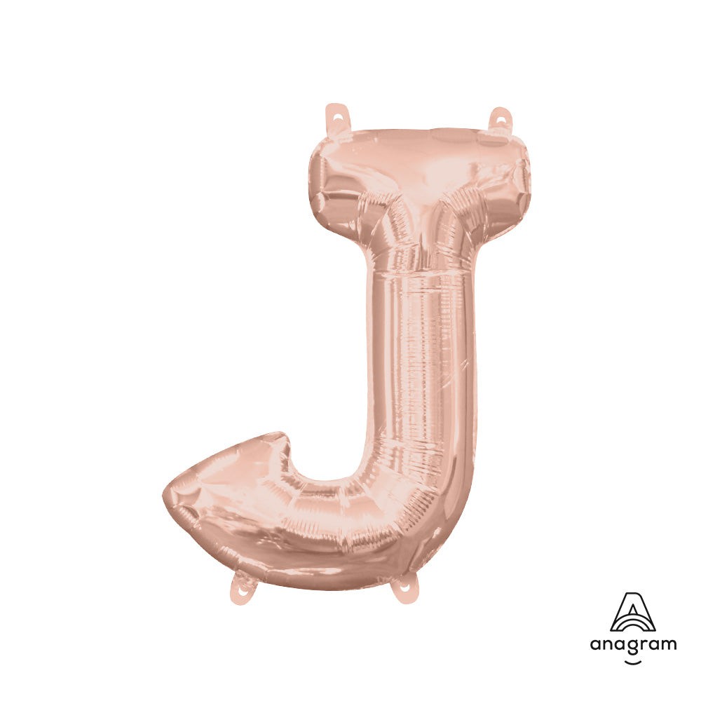 16 inch LETTER J - ANAGRAM - ROSE GOLD (AIR-FILL ONLY)