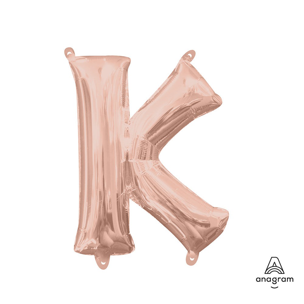16 inch LETTER K - ANAGRAM - ROSE GOLD (AIR-FILL ONLY)