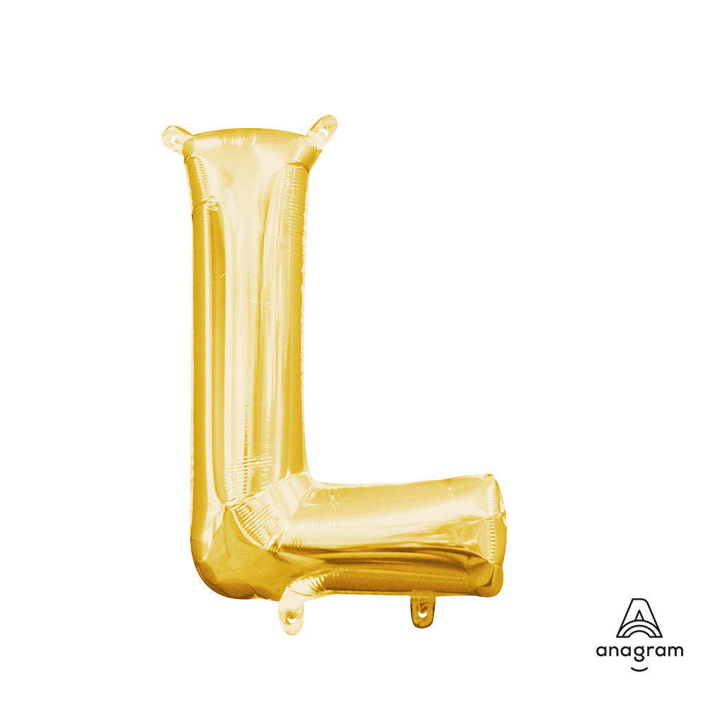 16 inch LETTER L - ANAGRAM - GOLD (AIR-FILL ONLY)