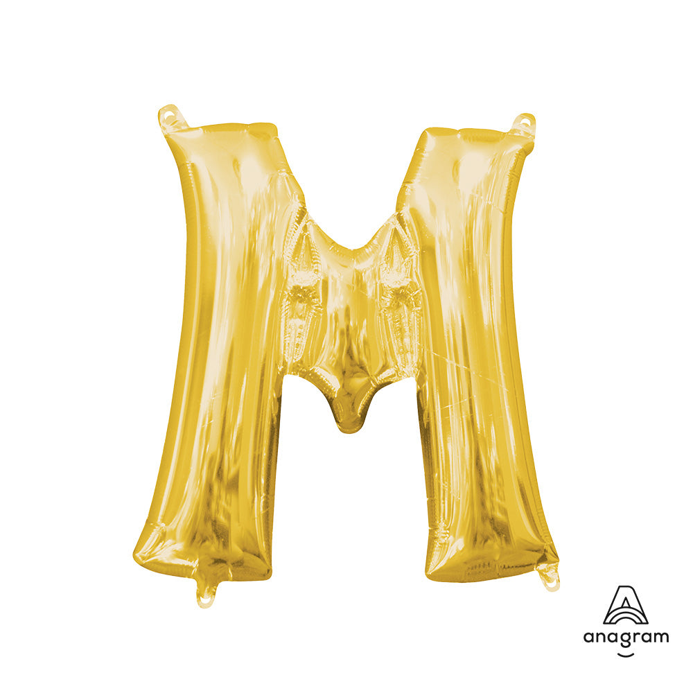 16 inch LETTER M - ANAGRAM - GOLD (AIR-FILL ONLY)