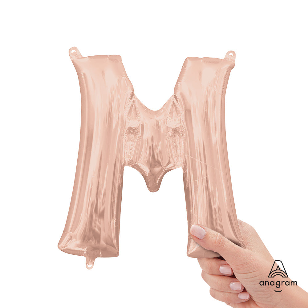 16 inch LETTER M - ANAGRAM - ROSE GOLD (AIR-FILL ONLY)