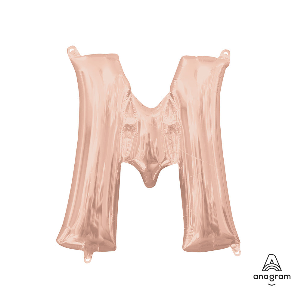 16 inch LETTER M - ANAGRAM - ROSE GOLD (AIR-FILL ONLY)