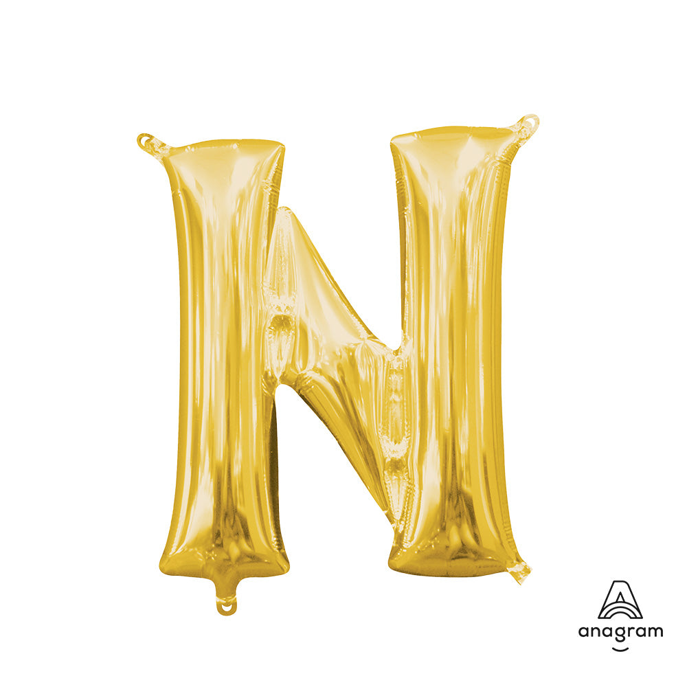 16 inch LETTER N - ANAGRAM - GOLD (AIR-FILL ONLY)