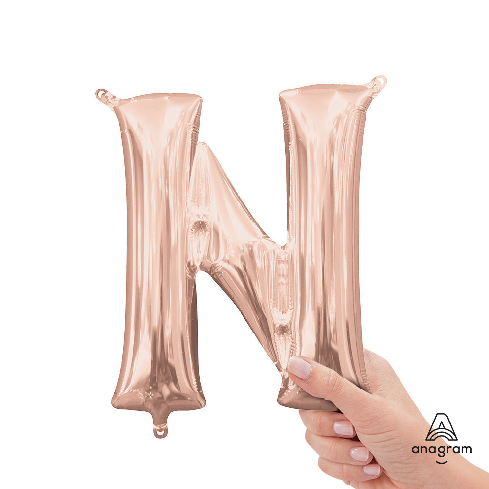 16 inch LETTER N - ANAGRAM - ROSE GOLD (AIR-FILL ONLY)