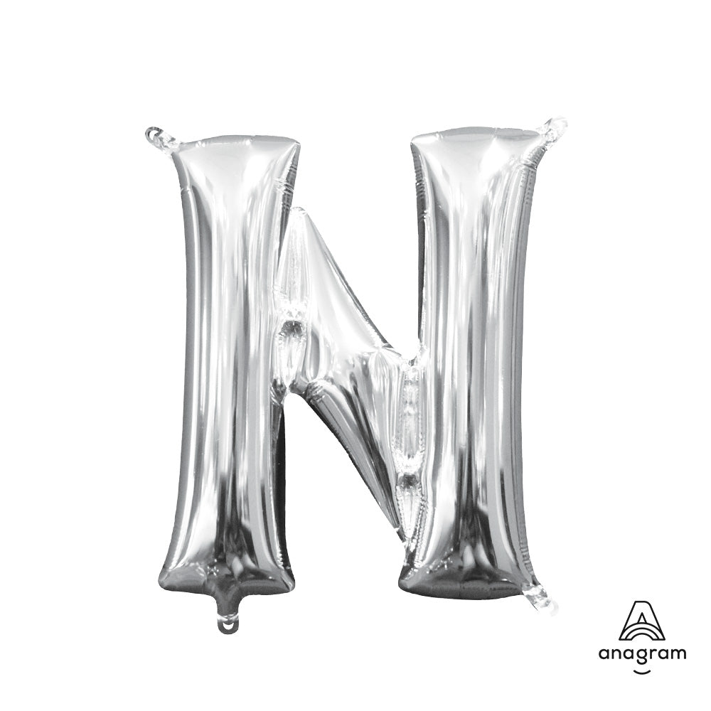 16 inch LETTER N - ANAGRAM - SILVER (AIR-FILL ONLY)
