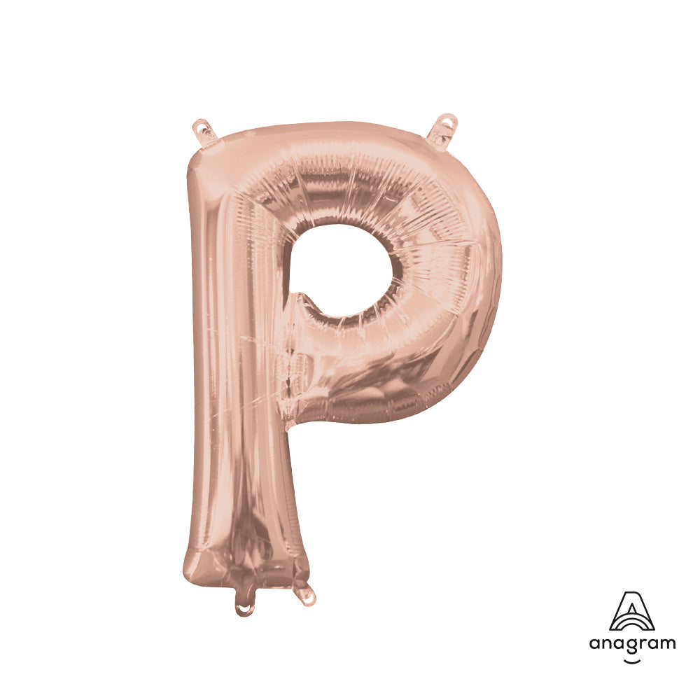 16 inch LETTER P - ANAGRAM - ROSE GOLD (AIR-FILL ONLY)