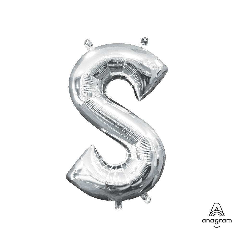 16 inch LETTER S - ANAGRAM - SILVER (AIR-FILL ONLY)
