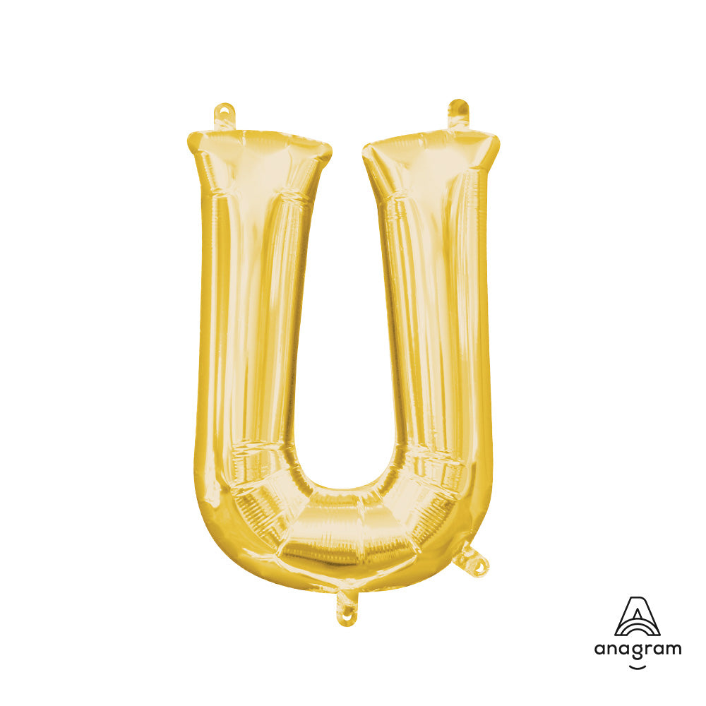 16 inch LETTER U - ANAGRAM - GOLD (AIR-FILL ONLY)