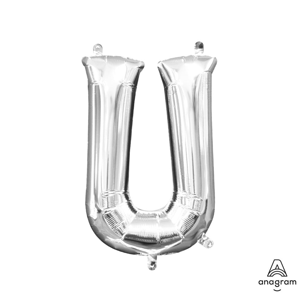 16 inch LETTER U - ANAGRAM - SILVER (AIR-FILL ONLY)