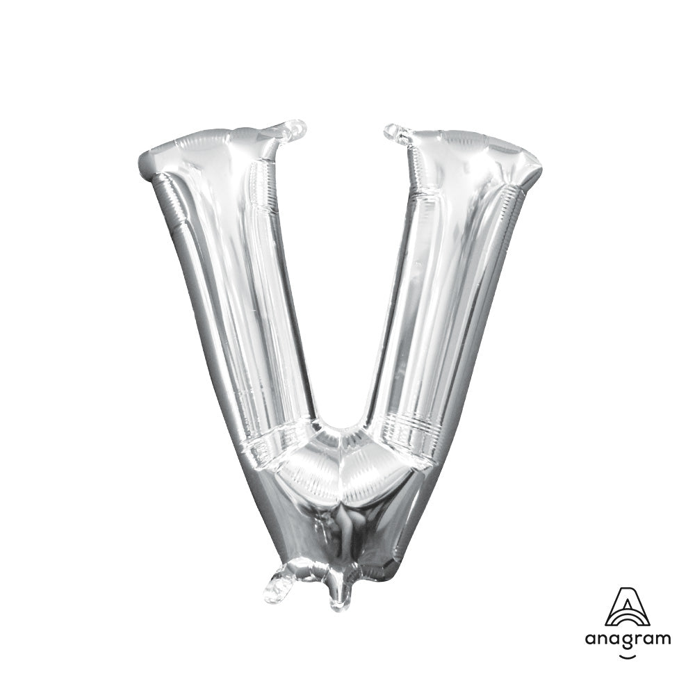 16 inch LETTER V - ANAGRAM - SILVER (AIR-FILL ONLY)
