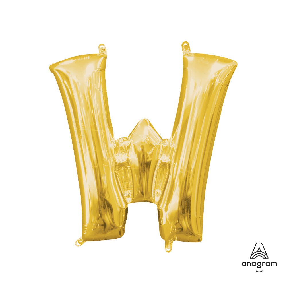 16 inch LETTER W - ANAGRAM - GOLD (AIR-FILL ONLY)