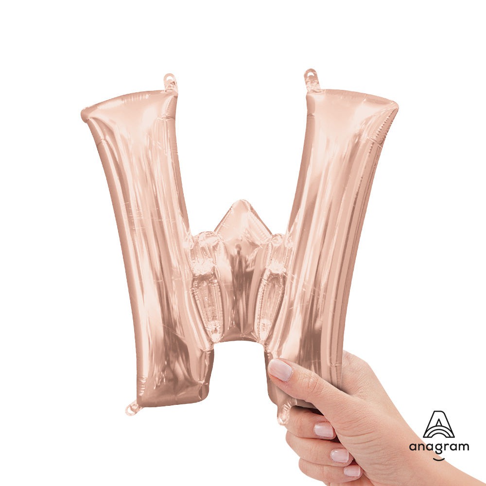 16 inch LETTER W - ANAGRAM - ROSE GOLD (AIR-FILL ONLY)