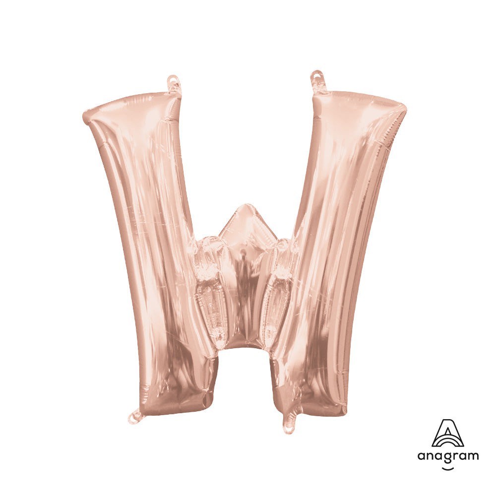 16 inch LETTER W - ANAGRAM - ROSE GOLD (AIR-FILL ONLY)