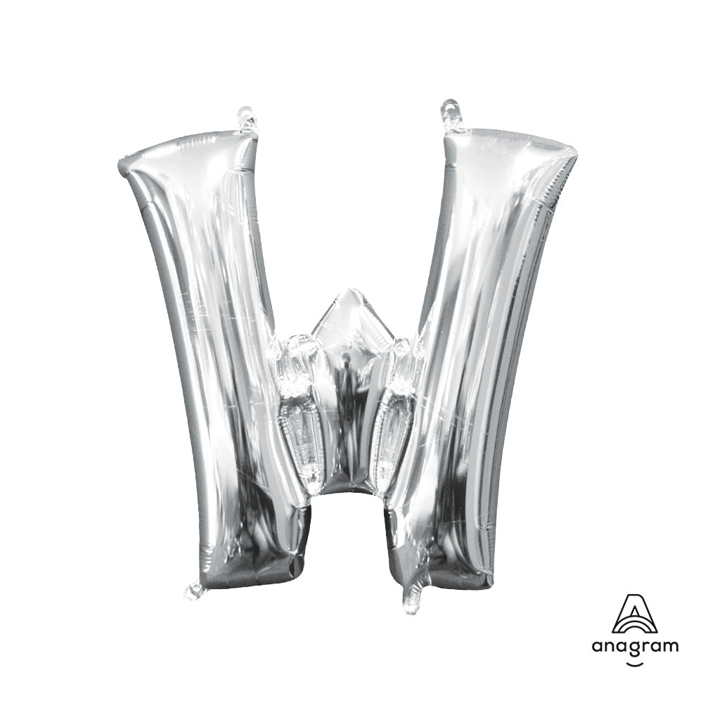 16 inch LETTER W - ANAGRAM - SILVER (AIR-FILL ONLY)