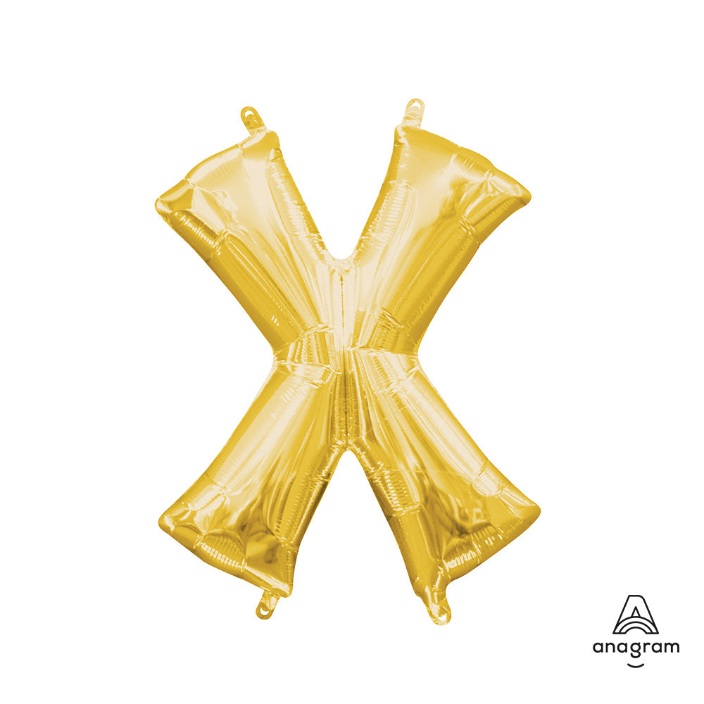 16 inch LETTER X - ANAGRAM - GOLD (AIR-FILL ONLY)