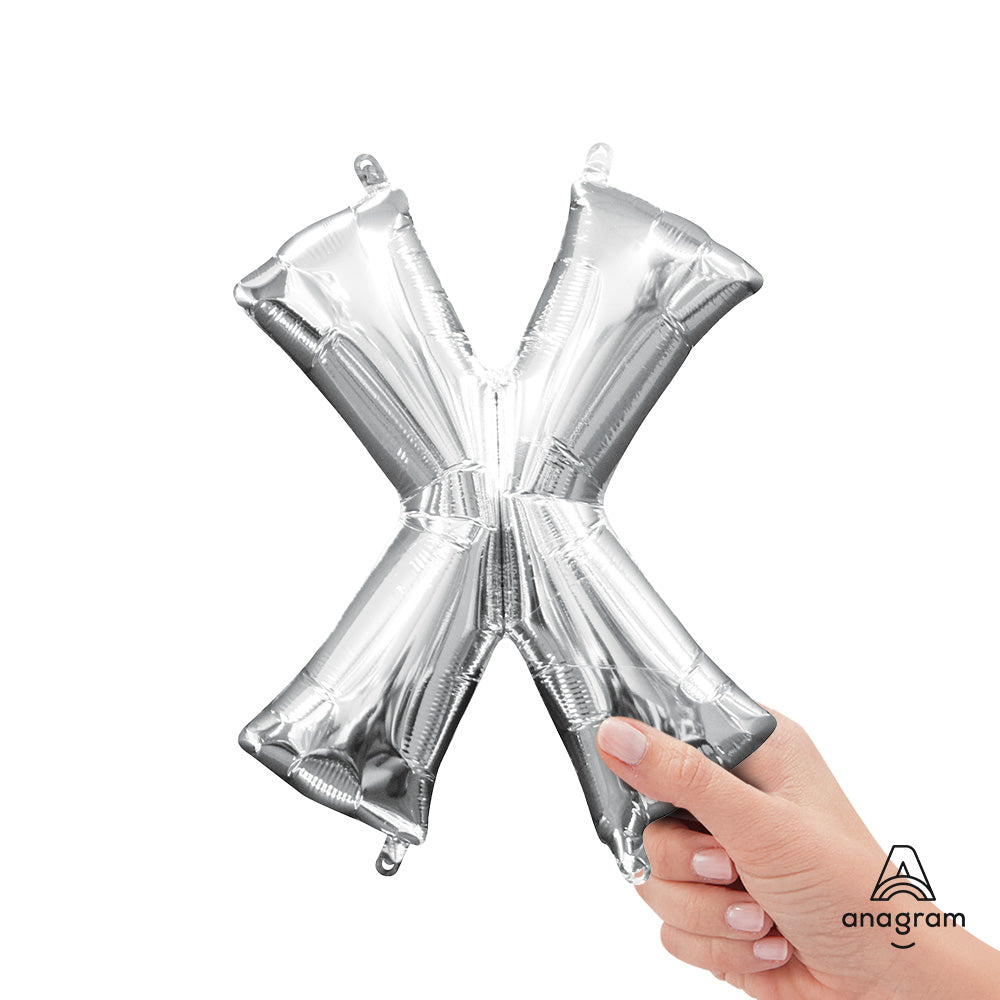 16 inch LETTER X - ANAGRAM - SILVER (AIR-FILL ONLY)