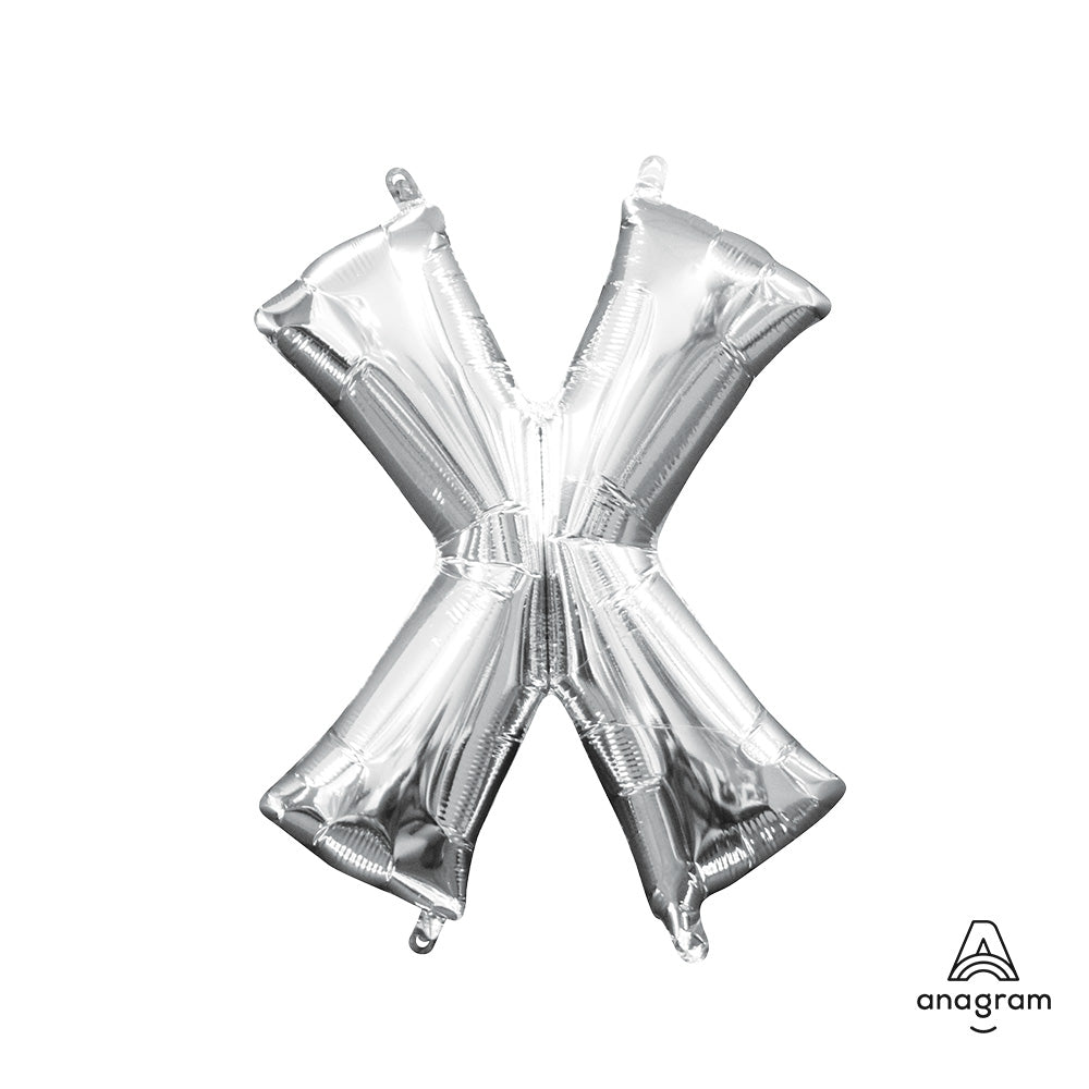 16 inch LETTER X - ANAGRAM - SILVER (AIR-FILL ONLY)