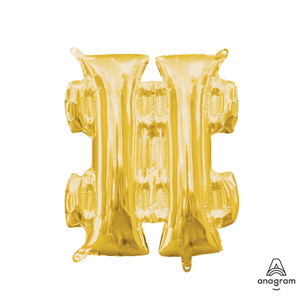 16 inch SYMBOL # - ANAGRAM - GOLD (AIR-FILL ONLY)