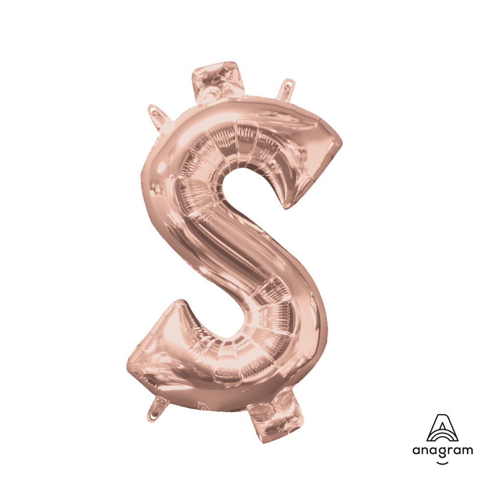 16 inch SYMBOL $ - ANAGRAM - ROSE GOLD (AIR-FILL ONLY)
