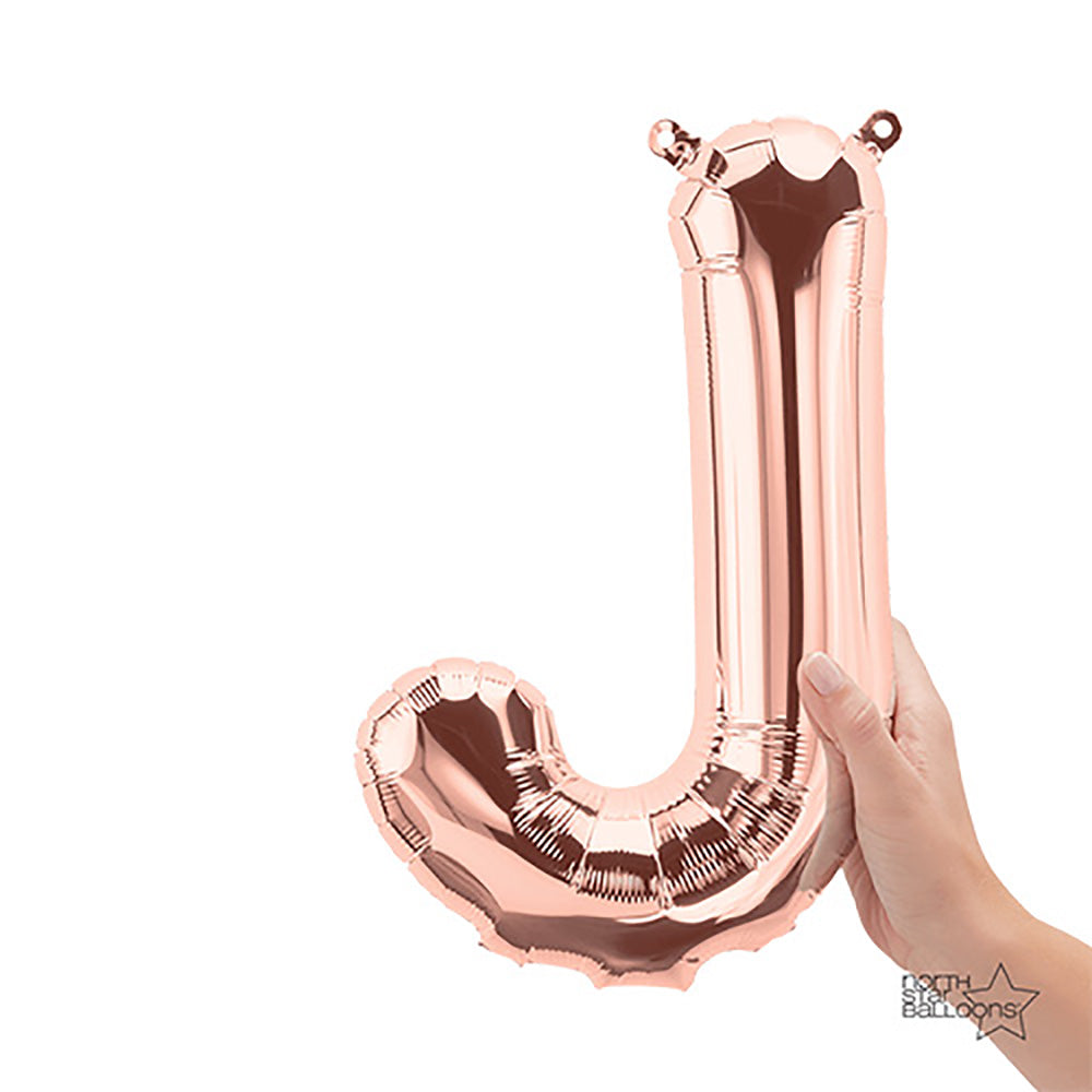 16 inch LETTER J - NORTHSTAR - ROSE GOLD (AIR-FILL ONLY)