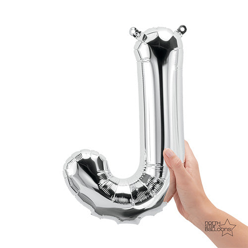 16 inch LETTER J - NORTHSTAR - SILVER (AIR-FILL ONLY)