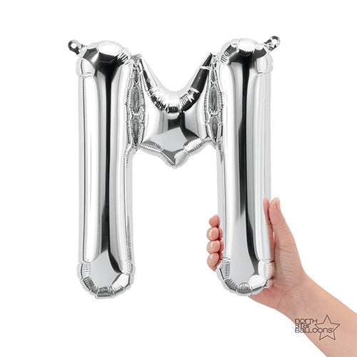 16 inch LETTER M - NORTHSTAR - SILVER (AIR-FILL ONLY)
