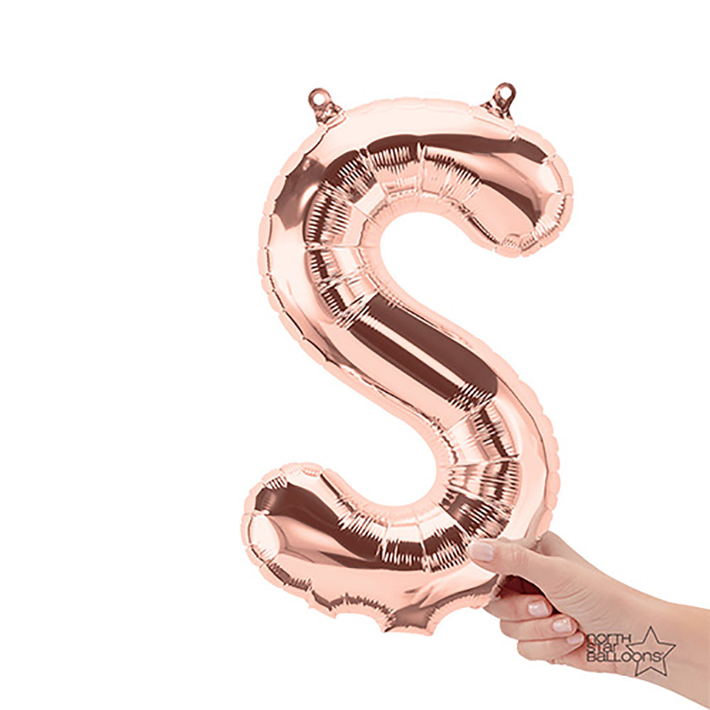 16 inch LETTER S - NORTHSTAR - ROSE GOLD (AIR-FILL ONLY)