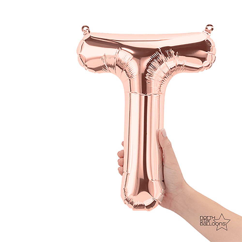 16 inch LETTER T - NORTHSTAR - ROSE GOLD (AIR-FILL ONLY)