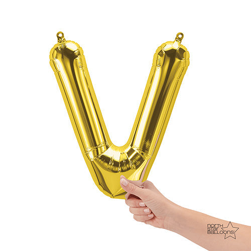 16 inch LETTER V - NORTHSTAR - GOLD (AIR-FILL ONLY)