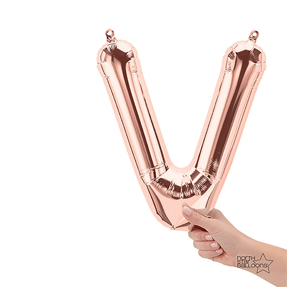 16 inch LETTER V - NORTHSTAR - ROSE GOLD (AIR-FILL ONLY)