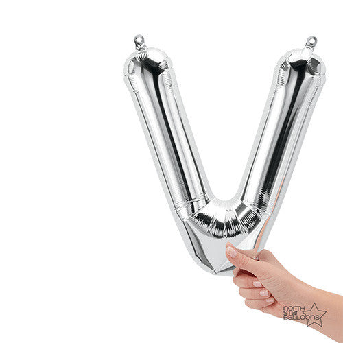 16 inch LETTER V - NORTHSTAR - SILVER (AIR-FILL ONLY)