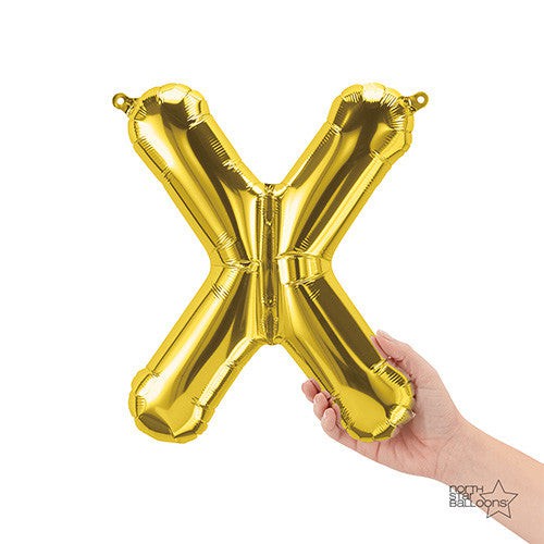 16 inch LETTER X - NORTHSTAR - GOLD (AIR-FILL ONLY)